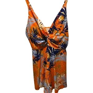 Womens PLUS one Piece Tropical Swimsuit 2X